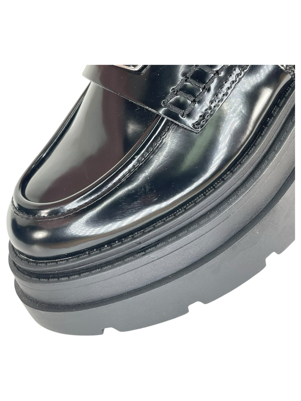 Wild Pair Nelley Black Patent Leather Womens Penny Loafers Size 6M - Picture 9 of 12